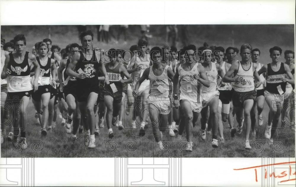 1991 Press Photo A-Division Coeur d&#39;Alene Invitational cross country meet- Historic Images