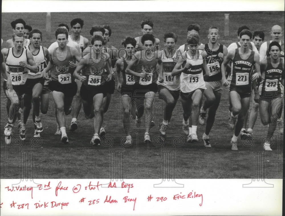 1990 Press Photo West Valley trio Dirk Duryee, Adam Bray, Eric Riley take second- Historic Images