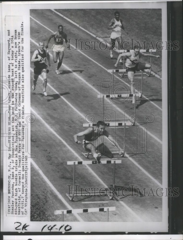 1965 Press Photo Various College Track Athletes Competing in IC4A Track Meet- Historic Images