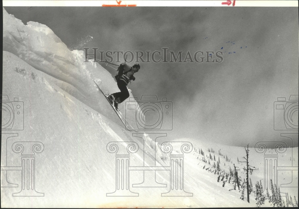 1982 Press Photo A lone skier in action- Historic Images