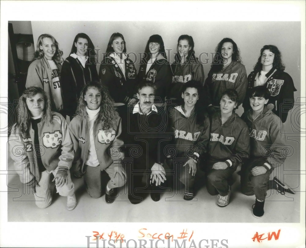 1991 Press Photo All-GSL soccer team and Ernesto Leveque- Historic Images