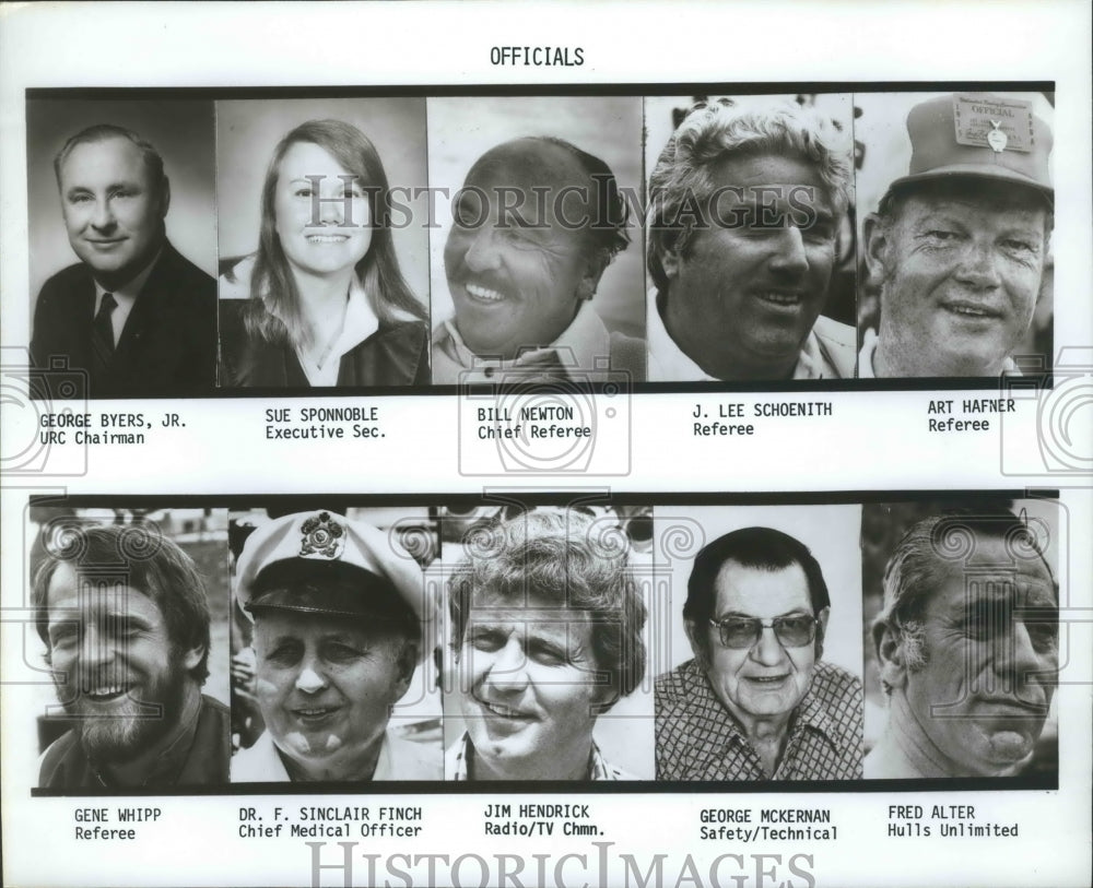 1979 Press Photo Boat racing officials pictured in individual portraits- Historic Images