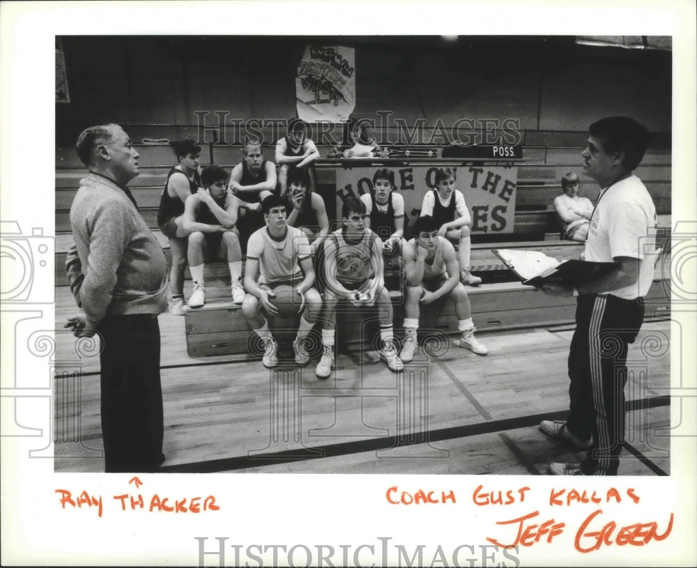 1987 Press Photo Freeman High Basketball Coaches Ray Thacker and Gust Kallas- Historic Images