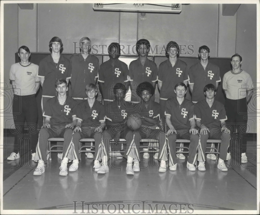 1973 Press Photo Spokane Falls Community College Basketball Team Photo- Historic Images