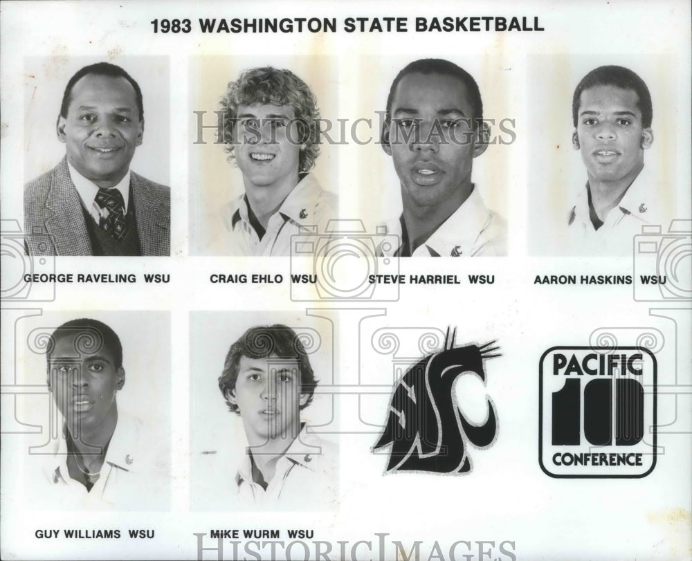 1983 Press Photo Washington State basketball team posing individually- Historic Images