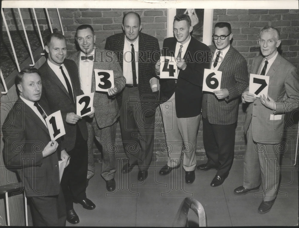 1960 Press Photo High School Basketball Coaches Line Up According to Their Polls- Historic Images