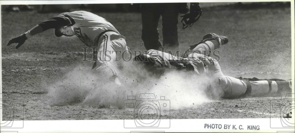 1988 Press Photo Oregon and Washington Baseballers Lance Rice and Leo Francis- Historic Images