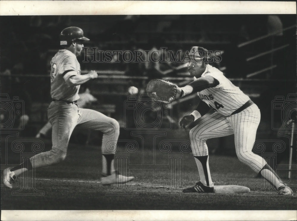 1979 Press Photo Baseball-Spokane Indians first baseman Jack Pierce - sps19243- Historic Images