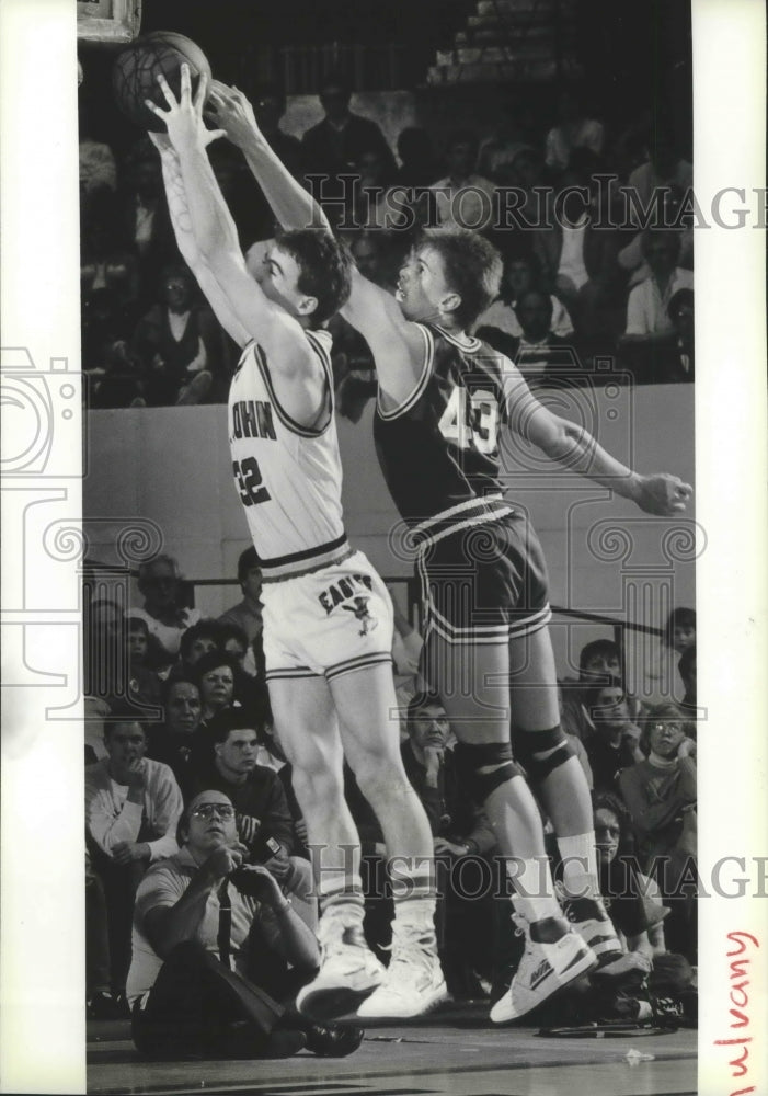 1987 Press Photo Robb Stanley of Morton and Keith Liefer of St. John-Endicottt- Historic Images