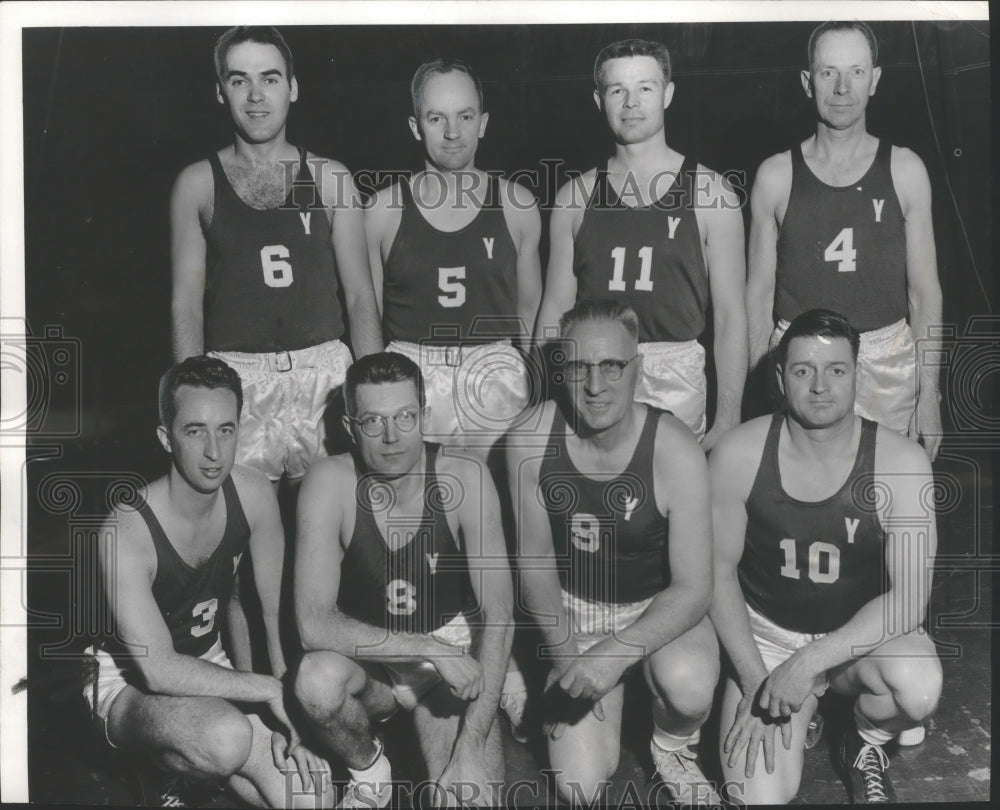 1956 Press Photo Spokane YMCA volleyball team goes to national championship- Historic Images