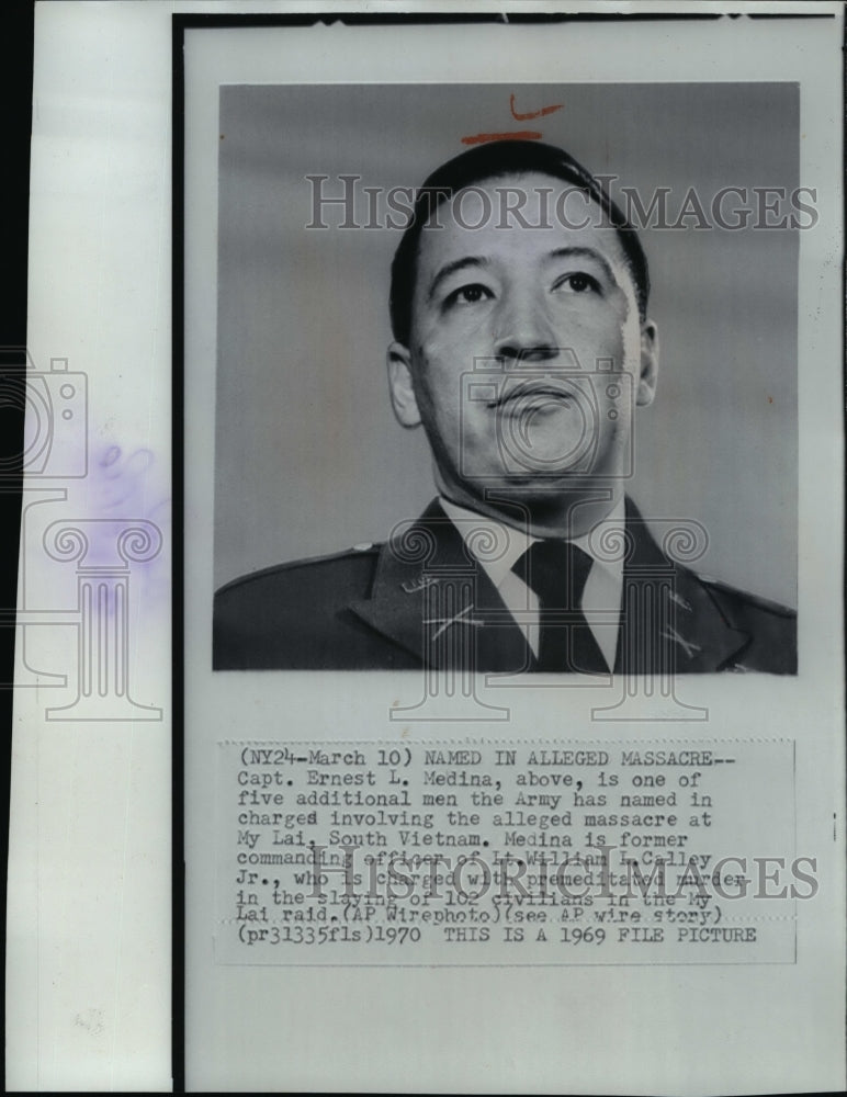 1969 Press Photo Capt. Ernest L. Medina was named in the My Lai alleged massacre- Historic Images