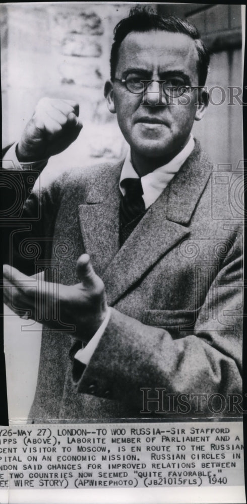 1940 Press Photo Sir Stafford Cripps, Laborite Member of Parliament - spw03832- Historic Images