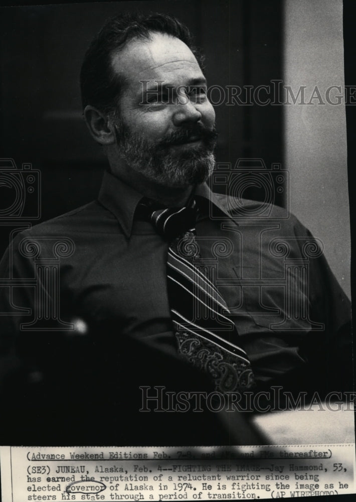 1976 Press Photo Alaska Governor Jay Hammond - spw04260- Historic Images