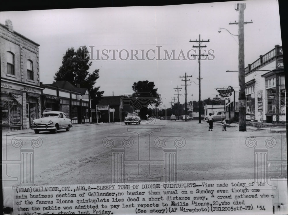 1954 Press Photo View of the main business section of Callander, Ontario- Historic Images