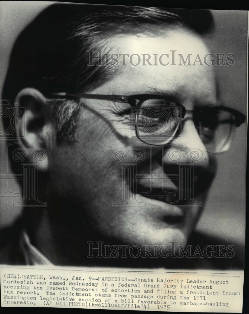 1975 Press Photo Senate Majority Leader August Mardesich - spw04931- Historic Images