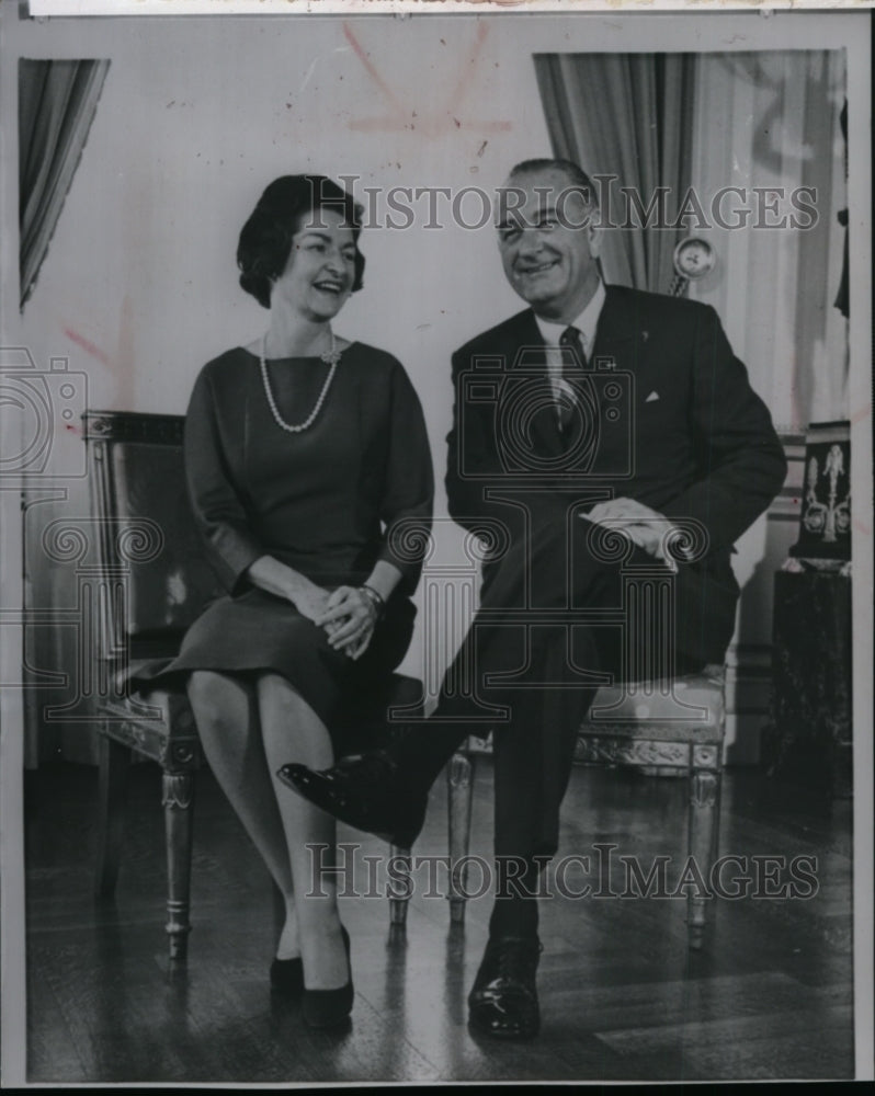 1964 Press Photo President Lyndon B. Johnson and his wife. - spw06814- Historic Images