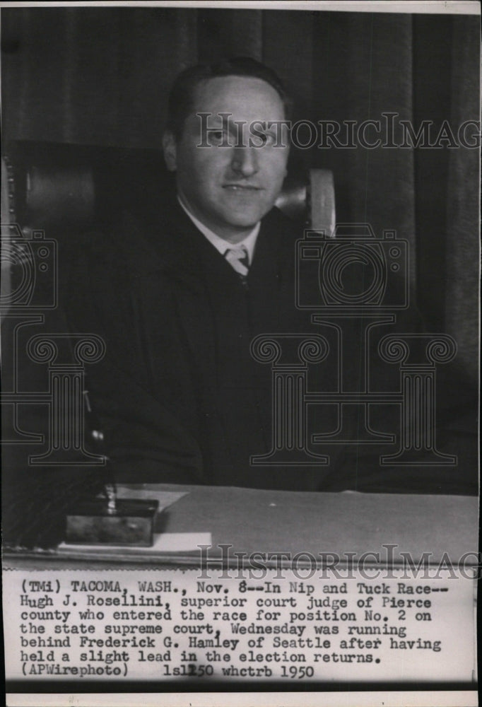 1950 Press Photo Superior Court Judge Hugh J. Rosellini runs for Supreme Court- Historic Images