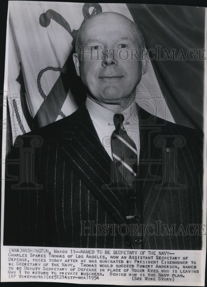 1954 Press Photo Charles Sparks Thomas nominated for Secretary of the Navy- Historic Images