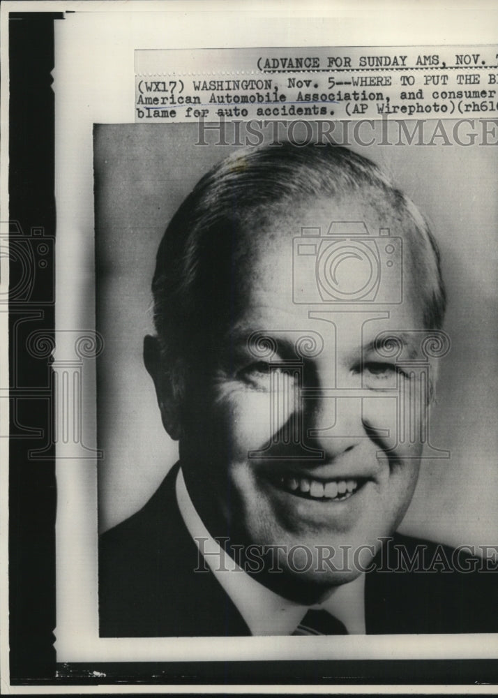 1971 Press Photo William Bachman, President of American Automobile Association- Historic Images