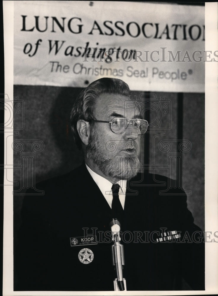 1985 Press Photo C Everett Koop US Surgeon General- Historic Images