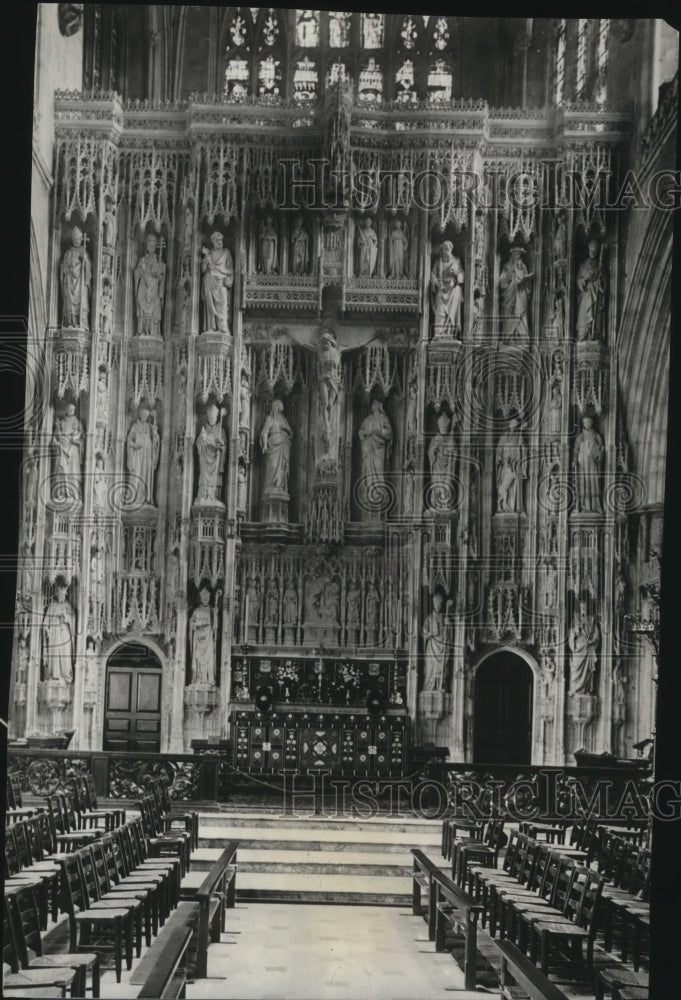 1929 Press Photo Fifteenth century reredos of Winchester Cathedral England- Historic Images