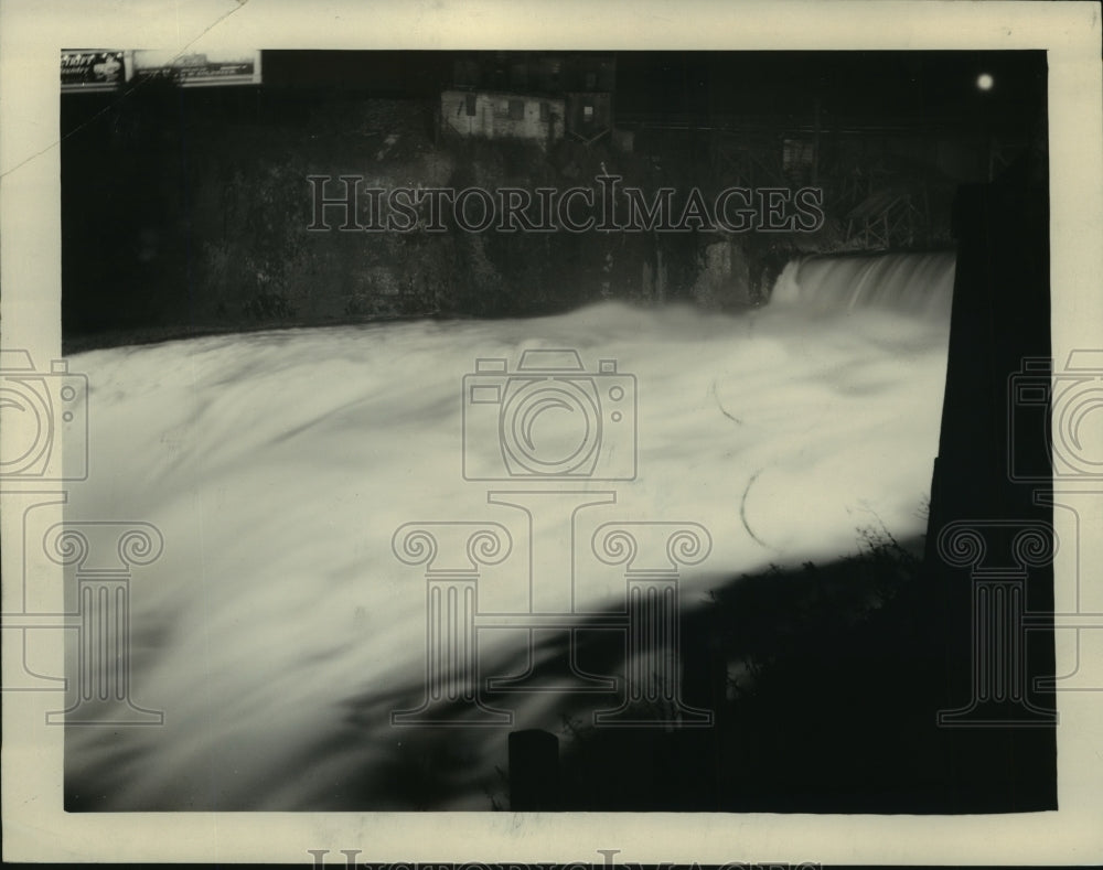 1927 Press Photo Spokane Falls illuminated at night - spx19105- Historic Images