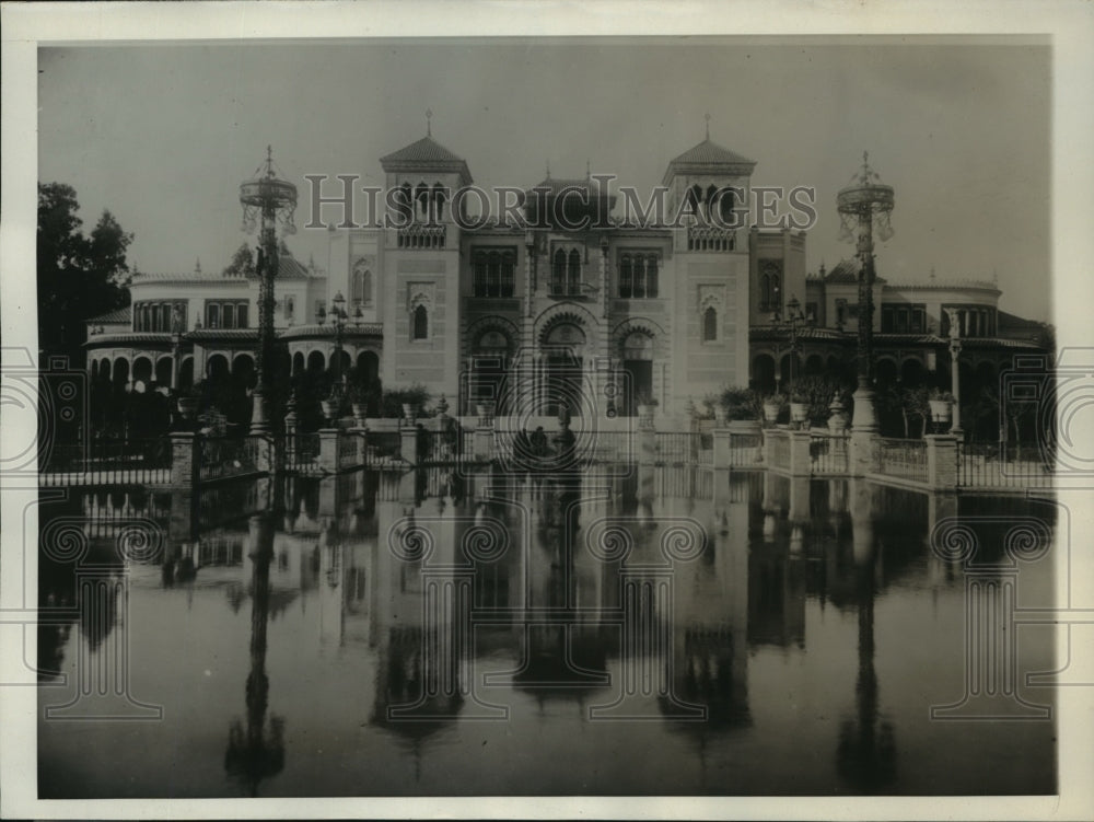 1928 Press Photo The Beautiful Palace of Arts building, Seville, Spain- Historic Images