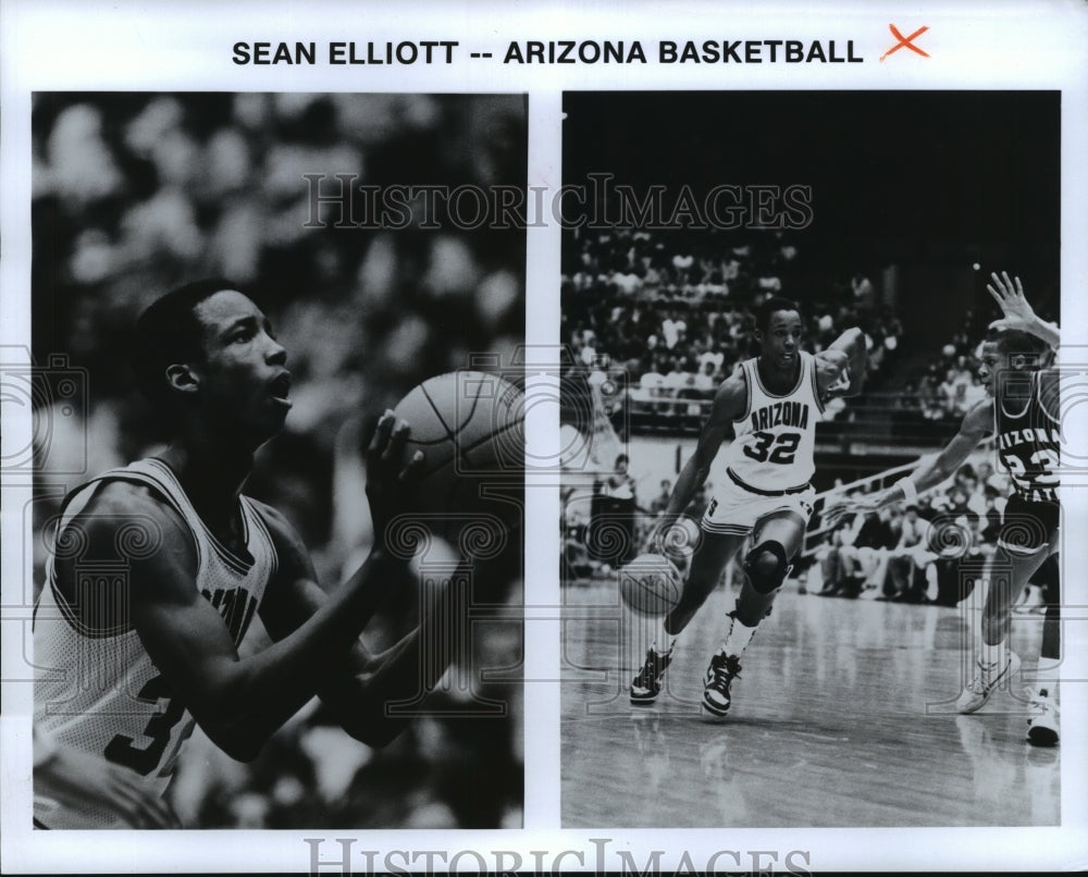 Press Photo Sean Elliott, Arizona Basketball - spx19947- Historic Images