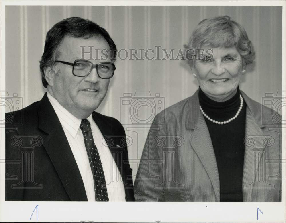 1988 Press Photo Agawam Town Council Officials Donald M. Rheault &amp; Jessie Fuller- Historic Images