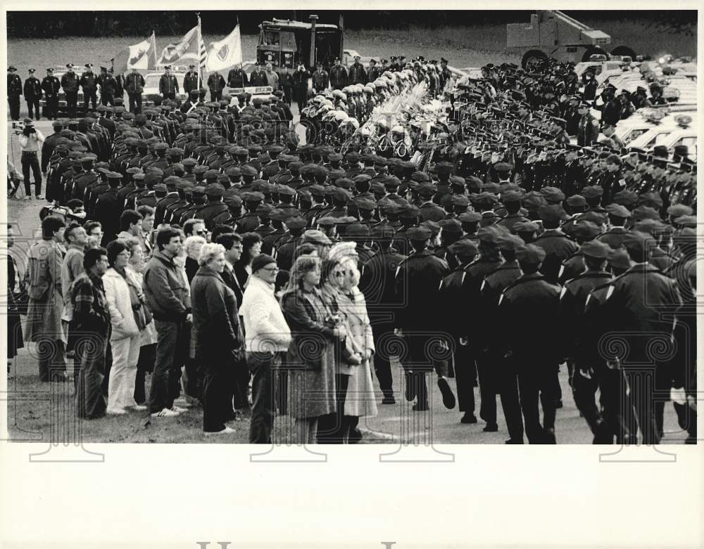 Press Photo Alain Beauregard Funeral Attendees - sra13992- Historic Images