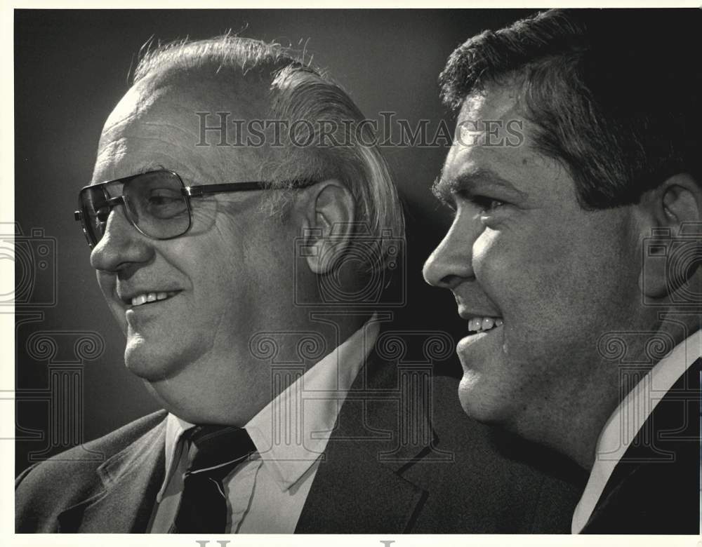 1987 Press Photo Reverend David Chase &amp; Reverend Bruce Turner in East Longmeadow- Historic Images