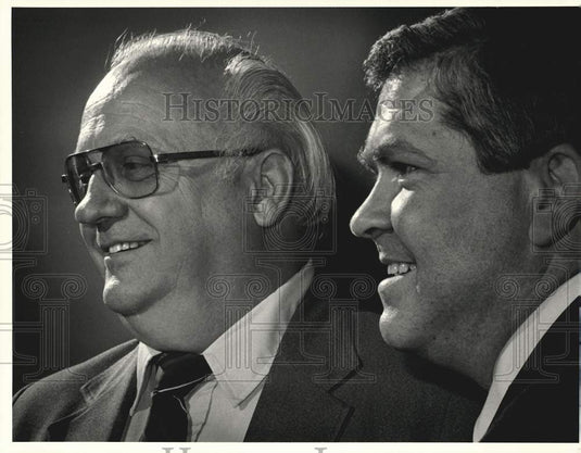 1987 Press Photo Reverend David Chase & Reverend Bruce Turner in East Longmeadow- Historic Images