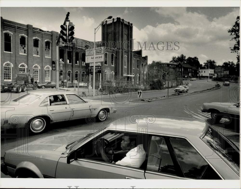 1988 Press Photo Damaged Advanced Lab building on Allen Street in Sprigfield- Historic Images