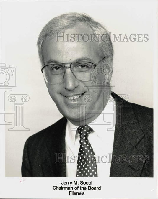 1988 Press Photo Filene's Chairman of the Board Jerry M. Socol, Massachusetts- Historic Images