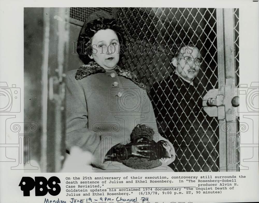 1978 Press Photo Julius and Ethel Rosenberg in PBS Documentary - sra27935- Historic Images