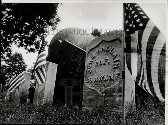 1982 Press Photo Gravesite of John Hallain at St. Michael's Cemetery - sra28588- Historic Images