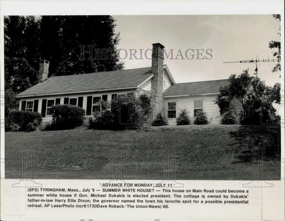 1988 Press Photo Home of Harry Ellis Dixon in Tyringham, Massachusetts- Historic Images