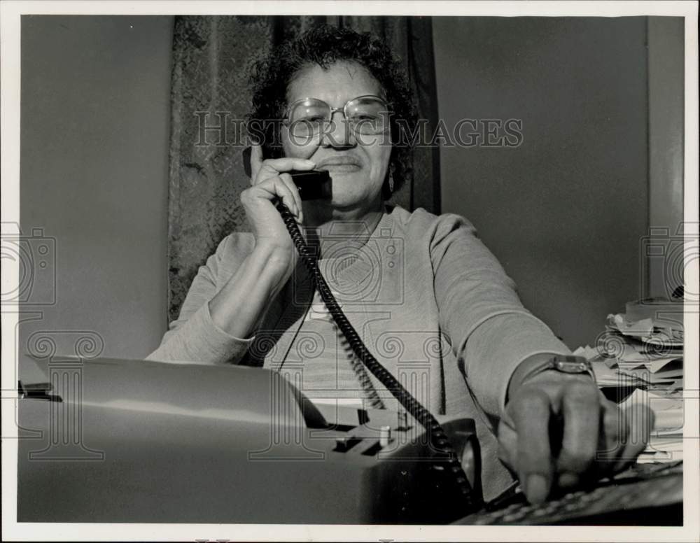 1984 Press Photo Carmenceita Jones, Old Hill Neighborhood Council, Massachusetts- Historic Images