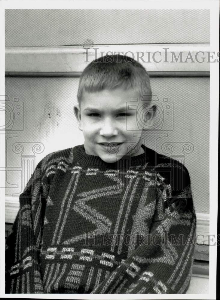 1991 Press Photo Nicholas Francis, young boy with Cystic Fibrosis in Springfield- Historic Images