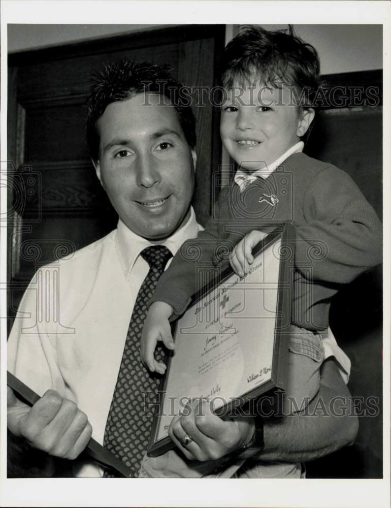 1988 Press Photo Springfield Teacher Dominic Manzi with Jimmy Pagliaro- Historic Images