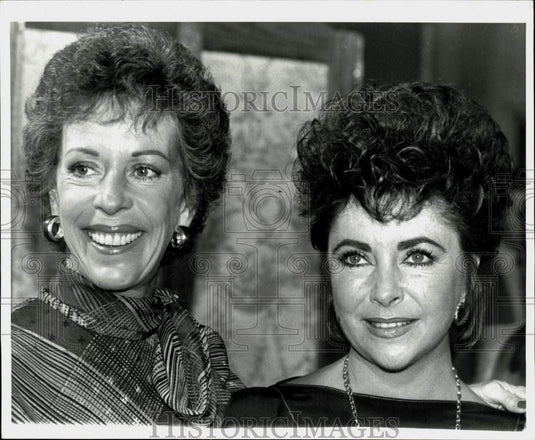 1983 Press Photo Carol Burnett, Elizabeth Taylor of Film 