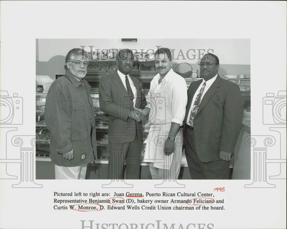 1995 Press Photo Juan Gerena, Benjamin Swan, Armando Feliciano &amp; Curtis Monroe.- Historic Images