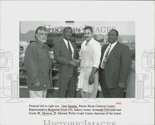 1995 Press Photo Juan Gerena, Benjamin Swan, Armando Feliciano & Curtis Monroe.- Historic Images