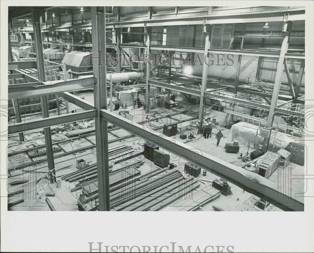 1980 Press Photo View of construction on interior of Massachusetts Mutual.- Historic Images