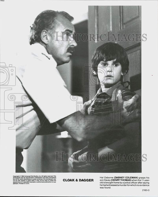 1984 Press Photo Dabney Coleman & Henry Thomas in "Cloak & Dagger" Movie