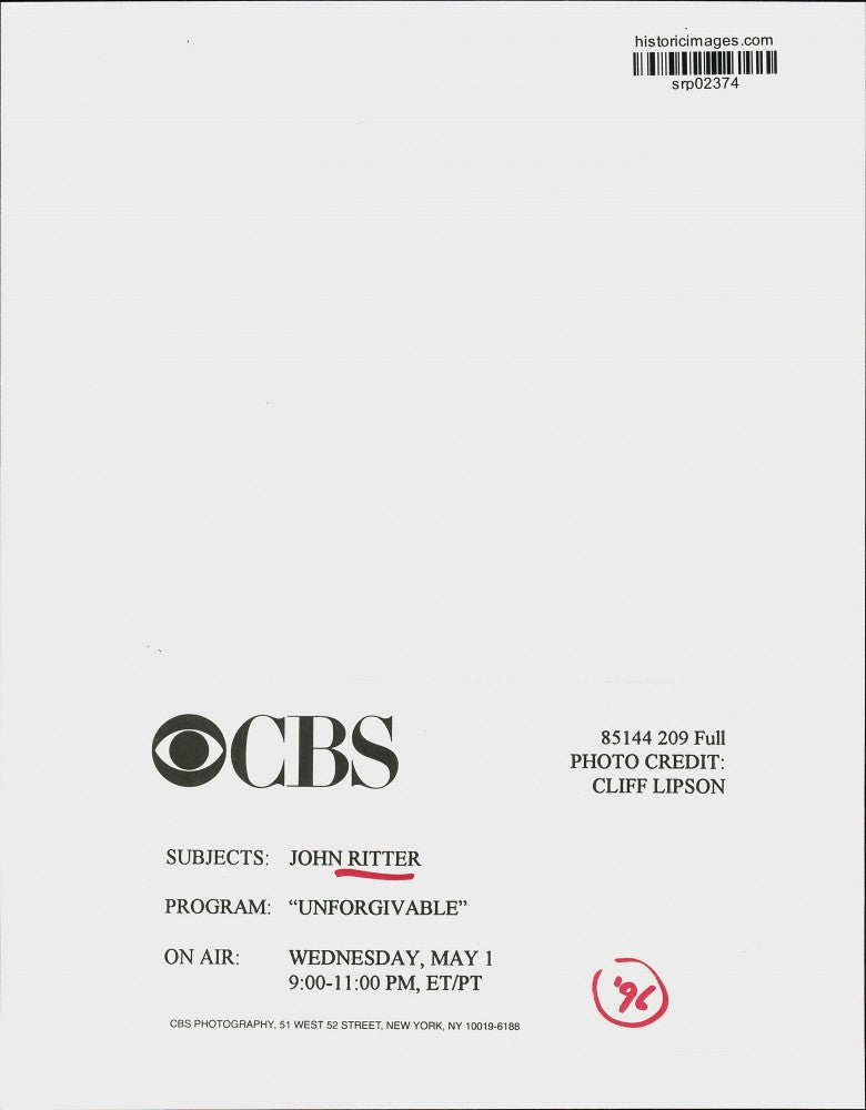 1996 Press Photo John Ritter in a scene from "Unforgivable," on CBS Television.