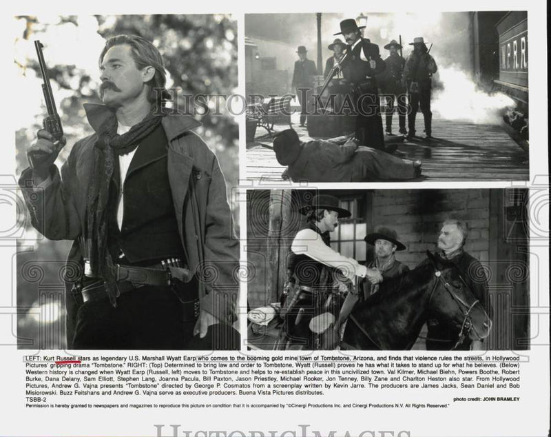Load image into Gallery viewer, Press Photo Actor Kurt Russell &amp; Co-Stars in "Tombstone" Movie - srp03622
