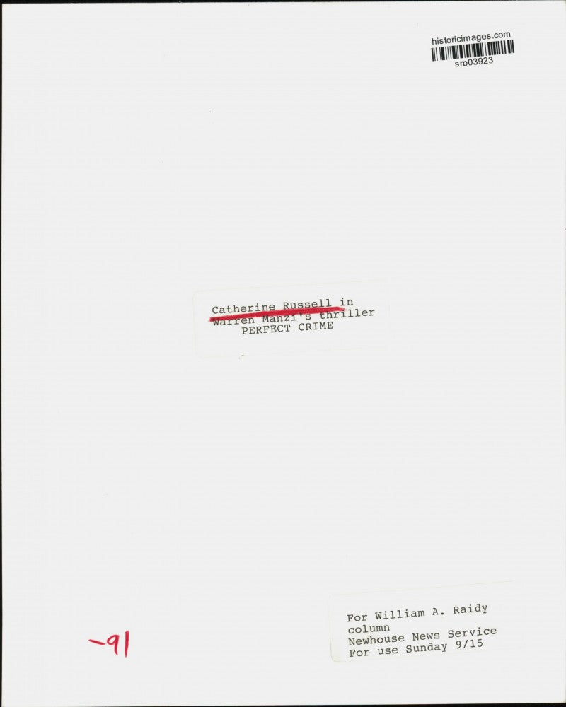 1991 Press Photo Catherine Russell in a scene from "Perfect Crime." - srp03923