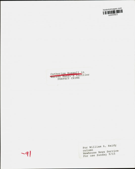 1991 Press Photo Catherine Russell in a scene from "Perfect Crime." - srp03923