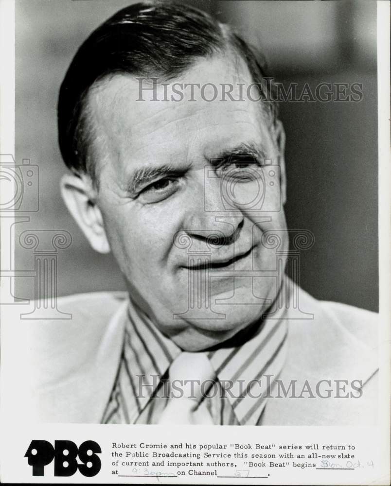 Press Photo Robert Cromie on "Book Beat" TV Series - srp10123